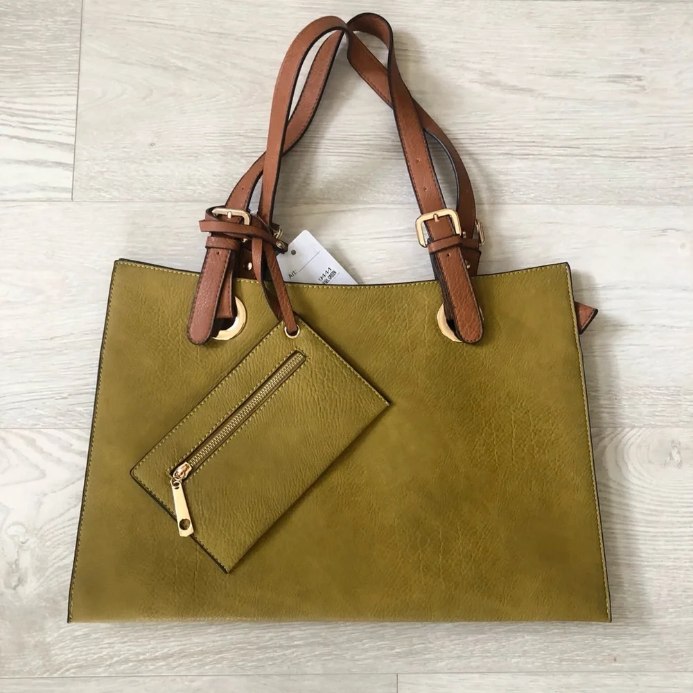 NWT Large Briefcase Work Shoulder Bag Tote with Zip Purse Wallet